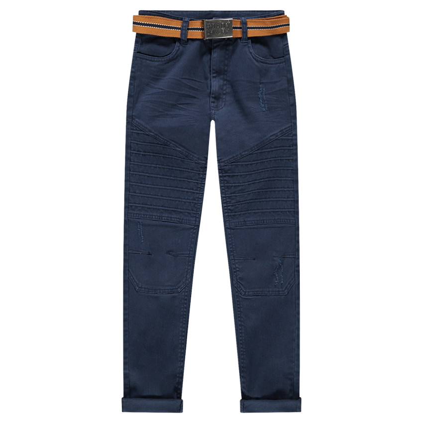 Pantalon en twill coupe slim avec ceinture amovible 
