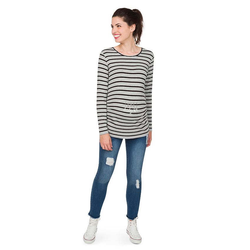 Tee-shirt manches longues de grossesse en jersey uni 