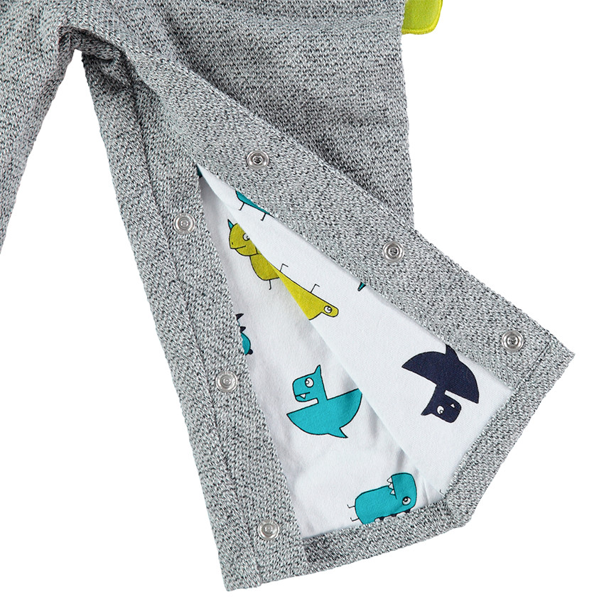 Salopette en coton chiné avec empiècements en relief 