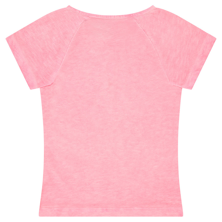 Tee-shirt manches courtes en jersey slub avec inscription dorée 