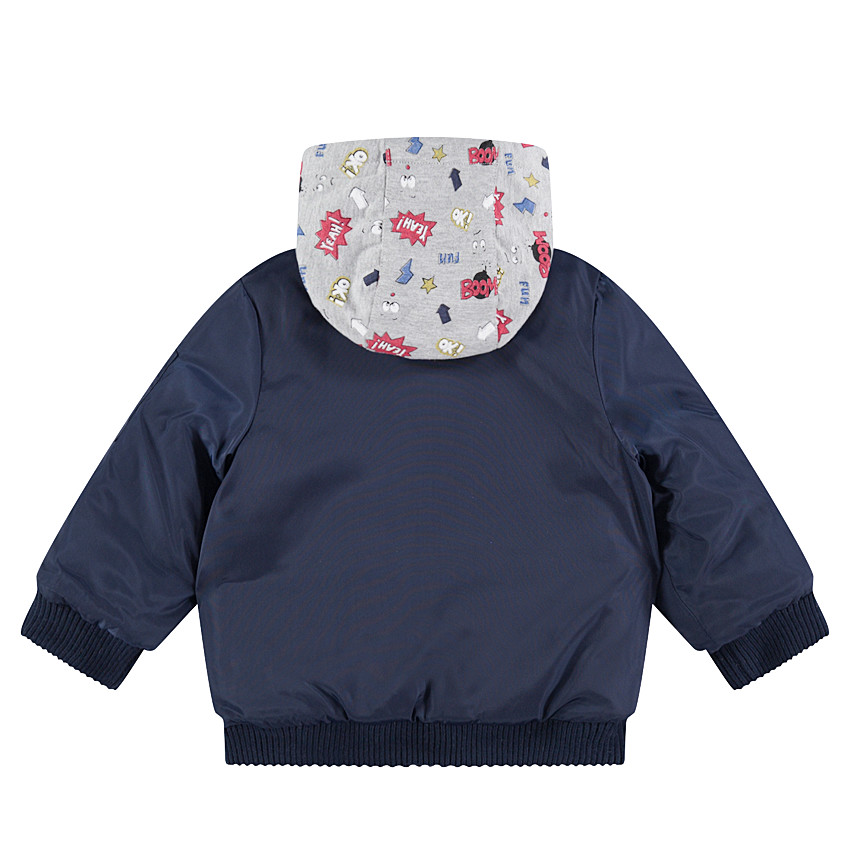 Blouson esprit bomber avec poches et capuche imprimée amovible 