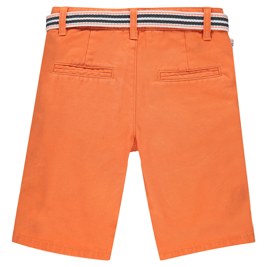 Bermuda en twill uni avec ceinture amovible ajustable 