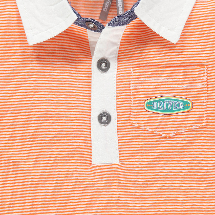Polo manches courtes rayé avec poche 