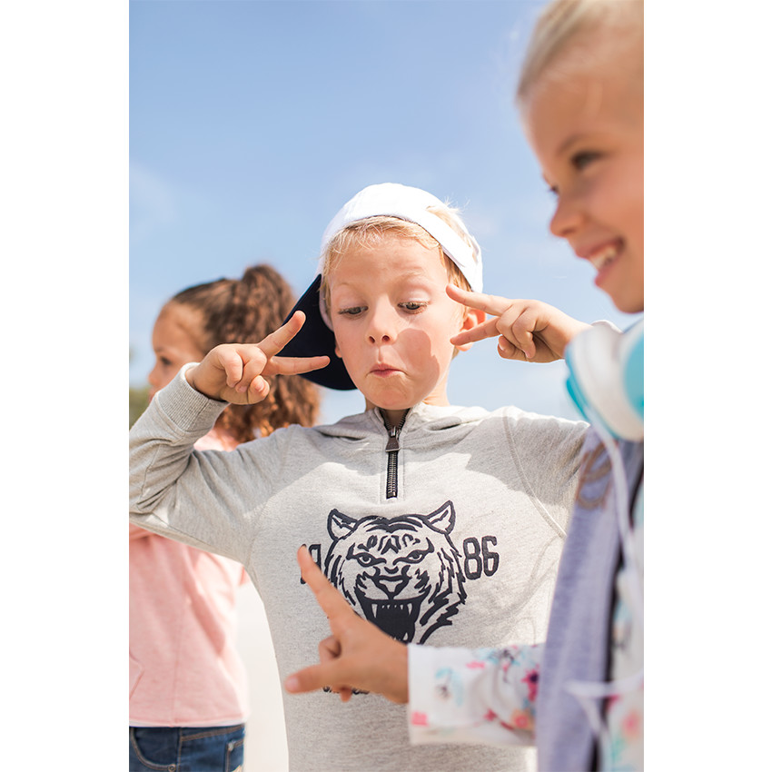 Sweat à capuche en molleton avec tigre printé 