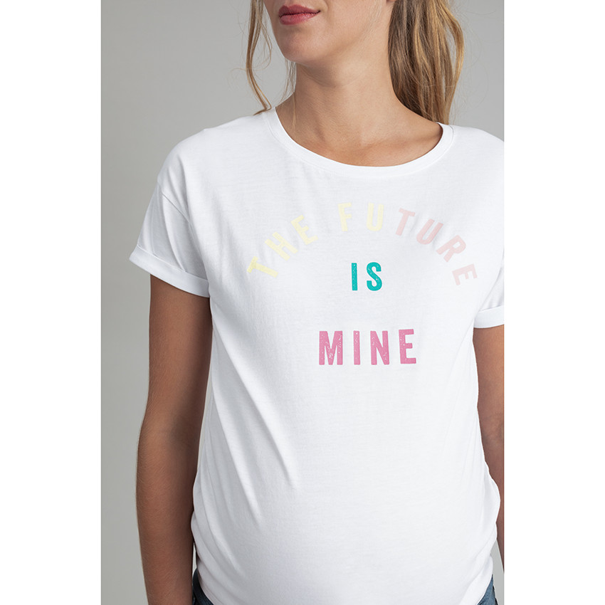 T-shirt de grossesse manches courtes à message printé 