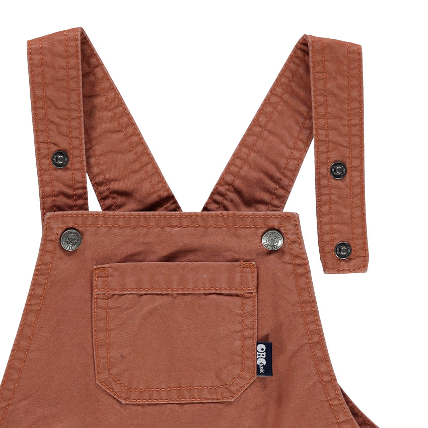 Salopette en toile doublée jersey à poches 