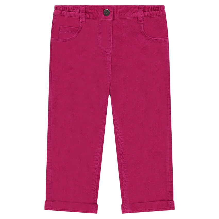 Pantalon coupe droite en velours avec poches brodées 