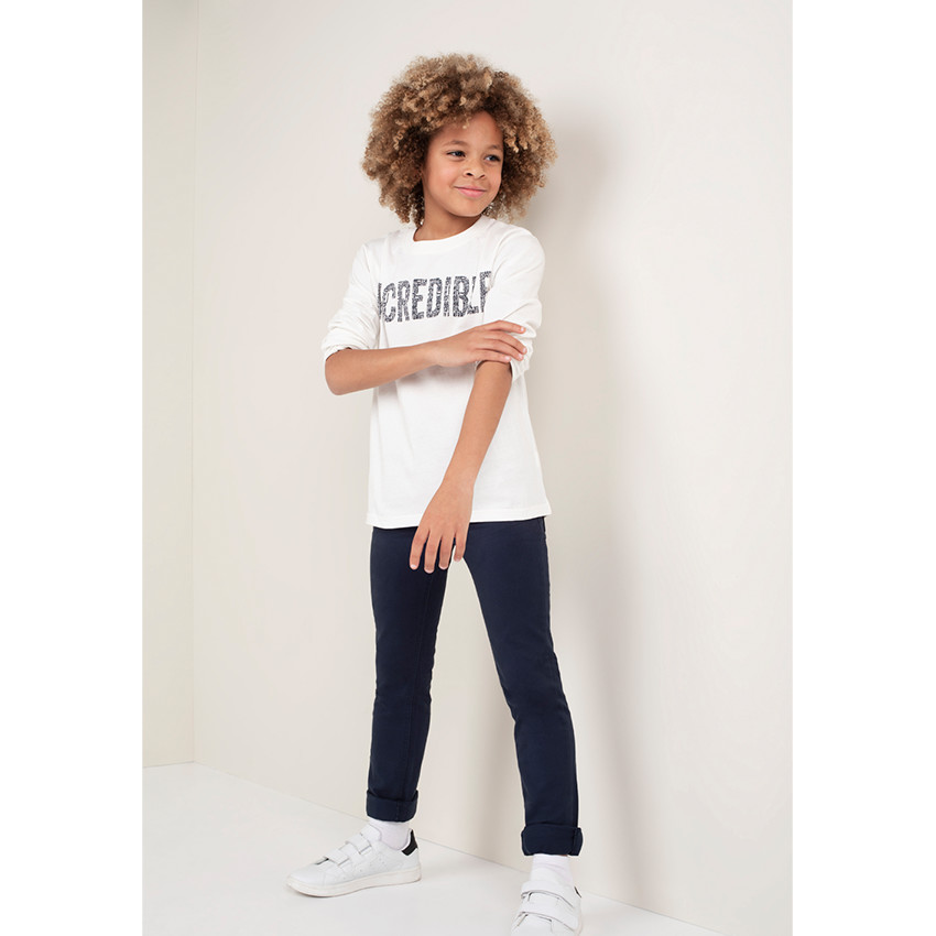 Junior - Tee-shirt manches longues avec message printé 