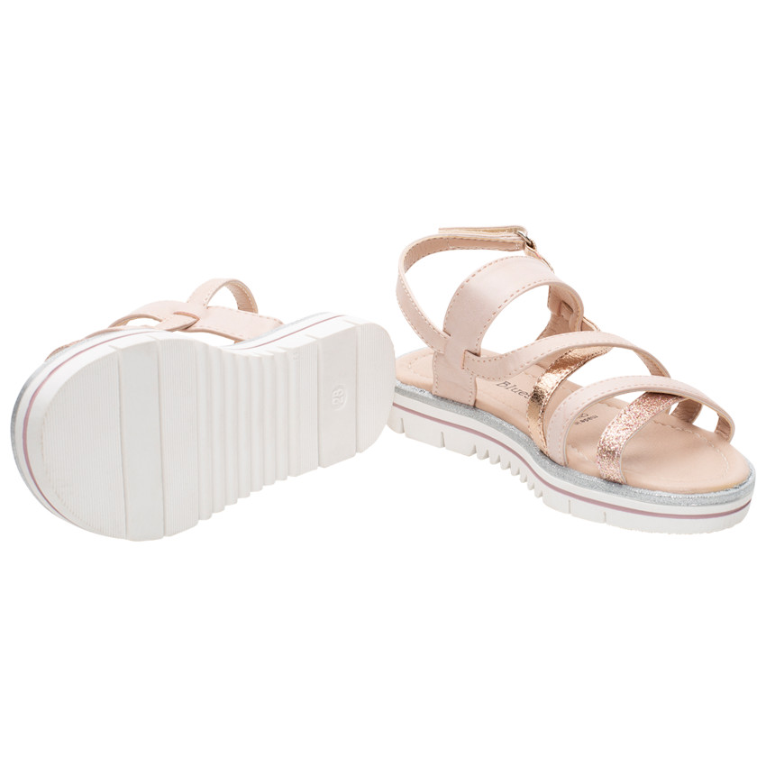 Nu-pied à brides brillantes et semelle épaisse  