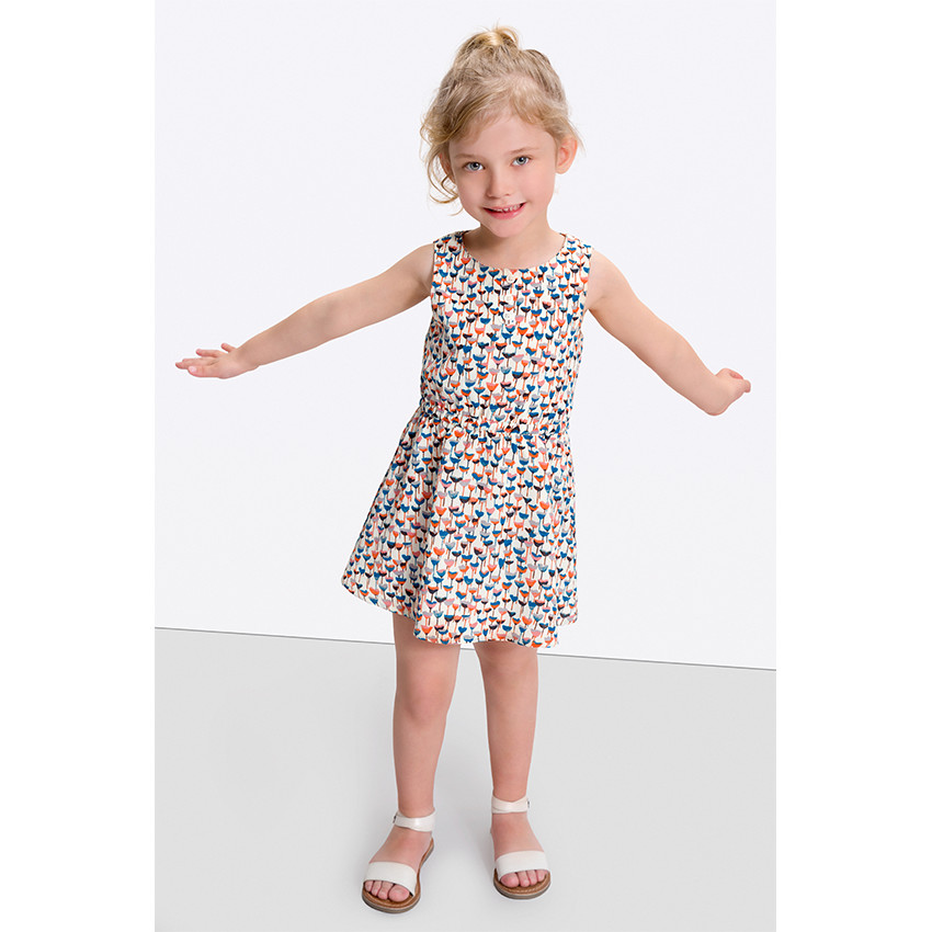 Robe en crêpe imprimée fleurie 