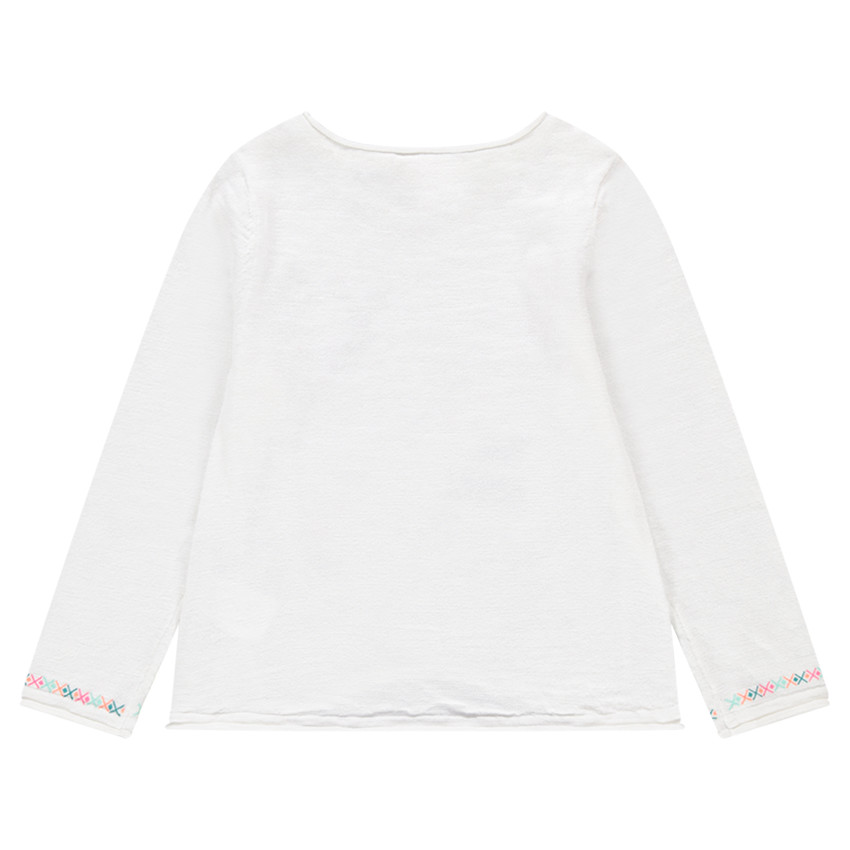 Pull en tricot avec motifs brodés et printés 