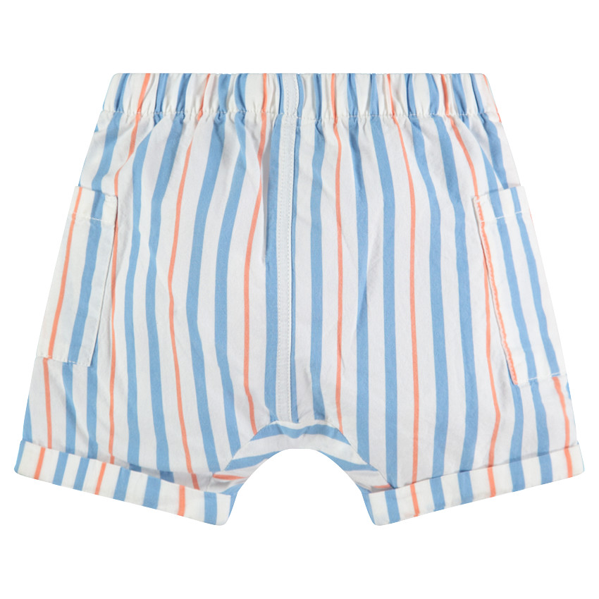 Bermuda en coton avec rayures contrastées et poches 