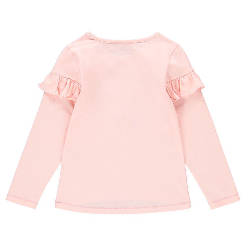 Tee-shirt manches longues en jersey avec volants et sequins magiques 