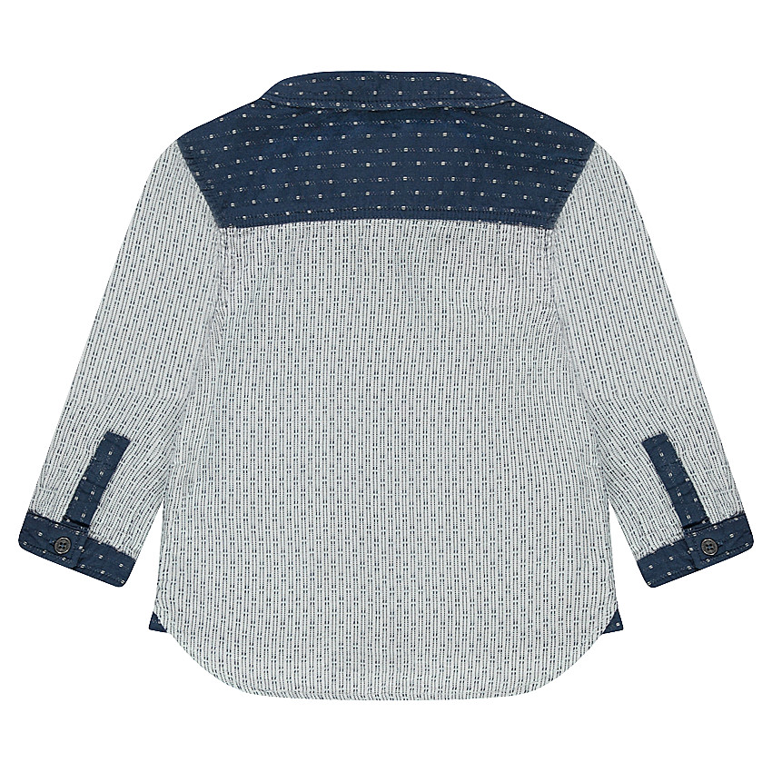 Chemise manches longues avec motifs placés en jacquard 