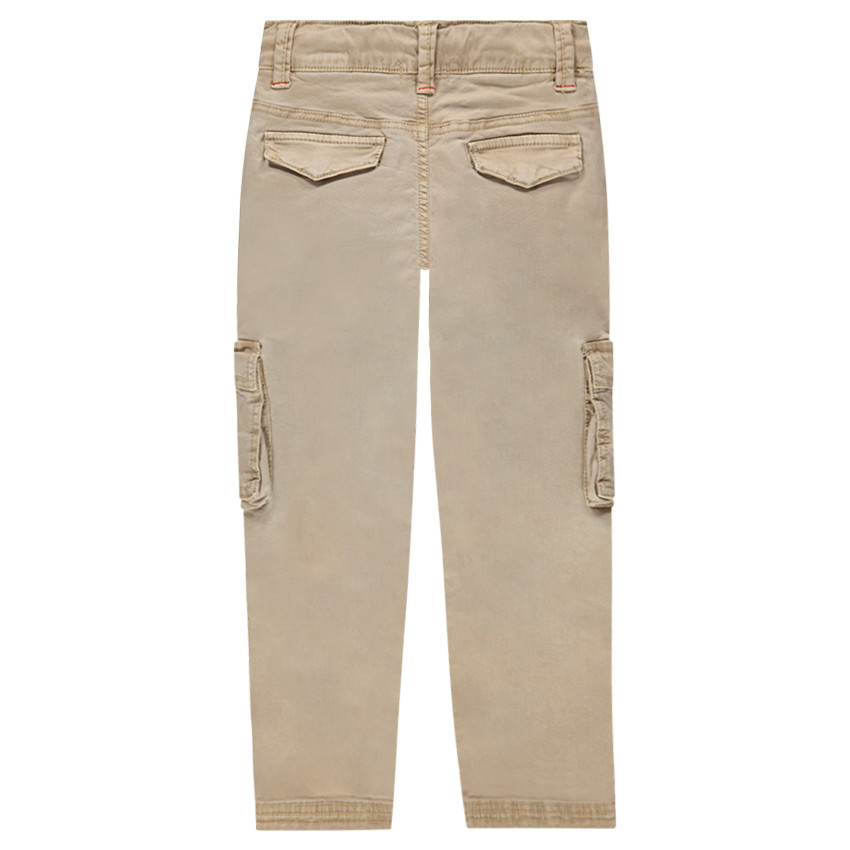 Pantalon style cargo en coton surteint avec badges patchés 