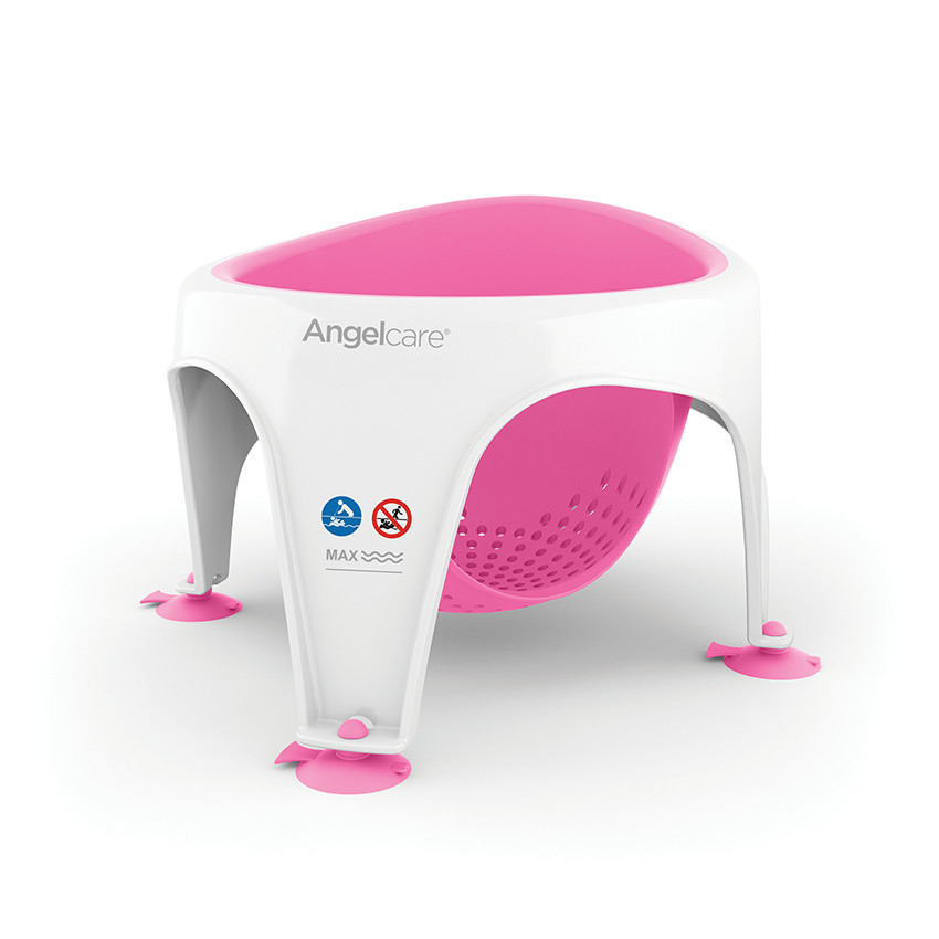 Siège de bain en plastique doux, souple et perforé – Rose 