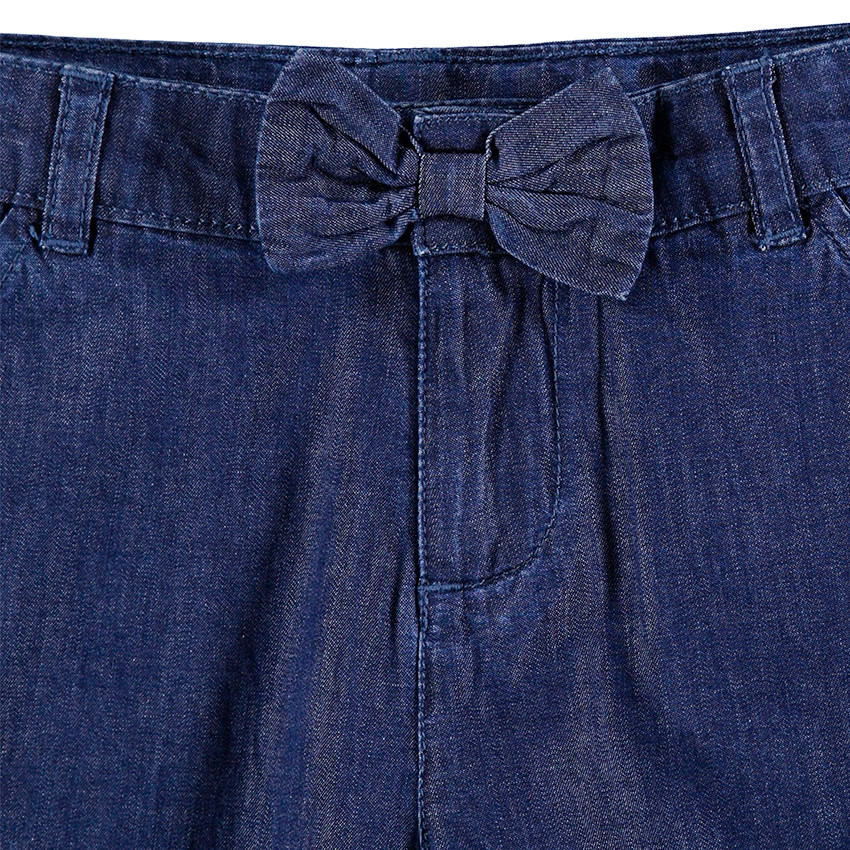 Short long en chambray avec Smiley brodé 