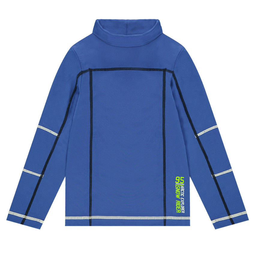 Sous-pull de ski technique en polyester avec inscriptions printées 