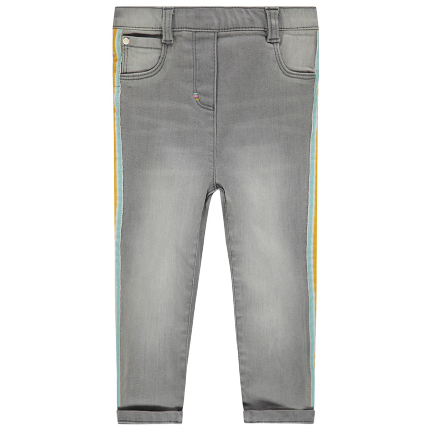 Jegging effet used à bandes contrastées 