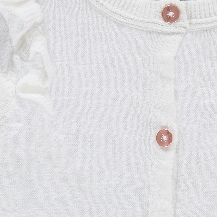 Gilet en tricot chiné avec volants 