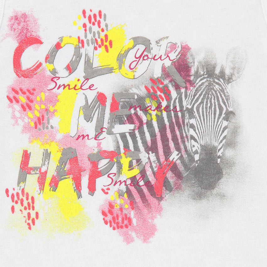 Top sans manches printé et dos en tulle 