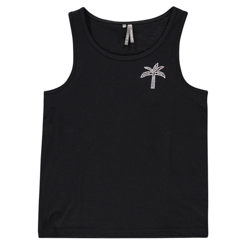 Débardeur uni avec palmier en sequins 