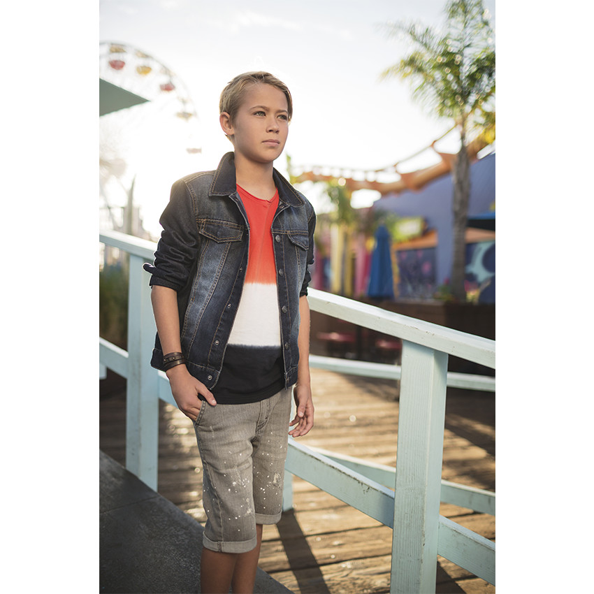 Veste en jeans effet used 