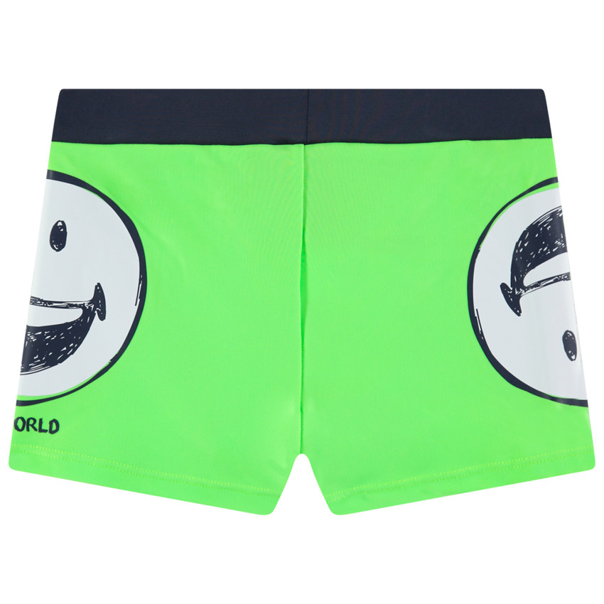 Boxer de bain vert fluo print Smiley  