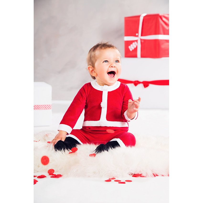 Dors-bien en velours façon costume Père Noël 