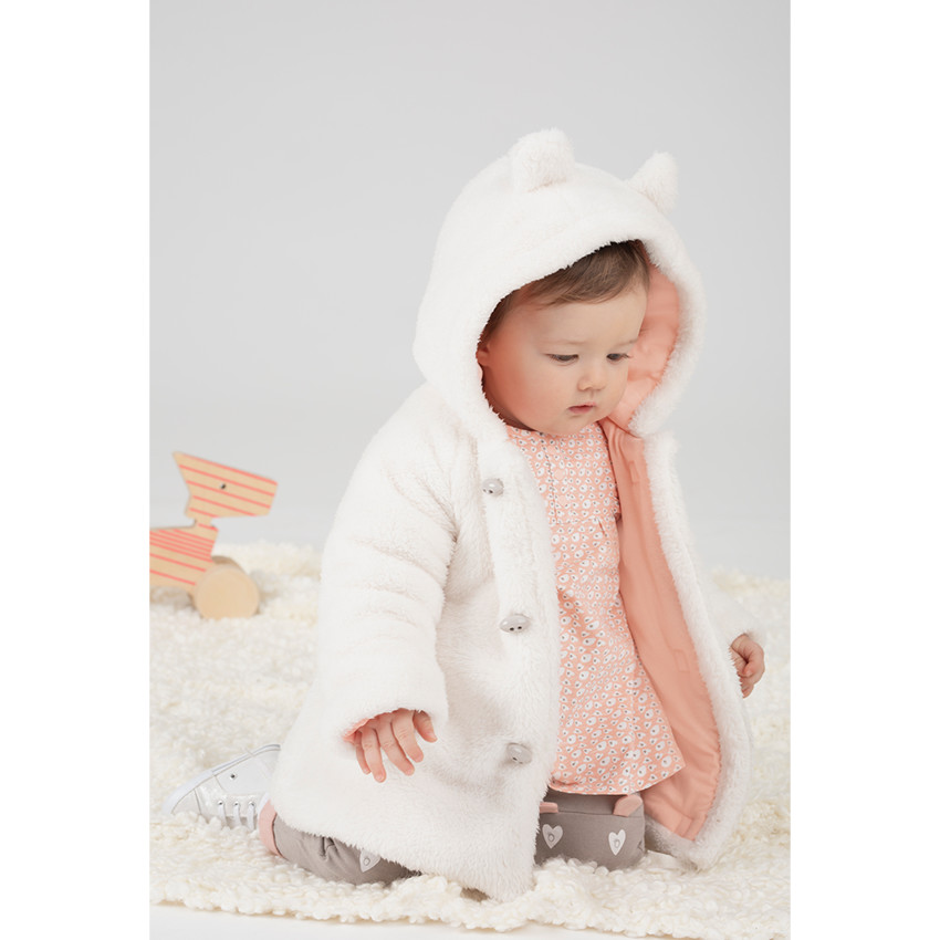 Ensemble avec tunique imprimée all-over, gilet uni et pantalon 