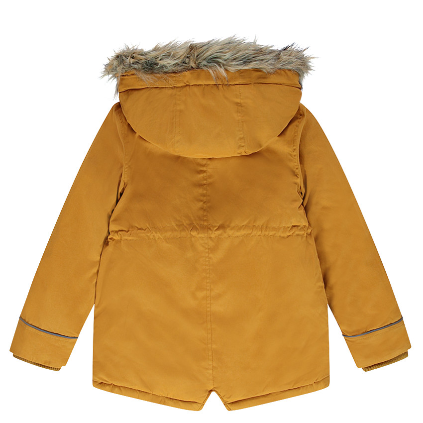 Junior - Parka en twill doublée sherpa avec fausse fourrure amovible 