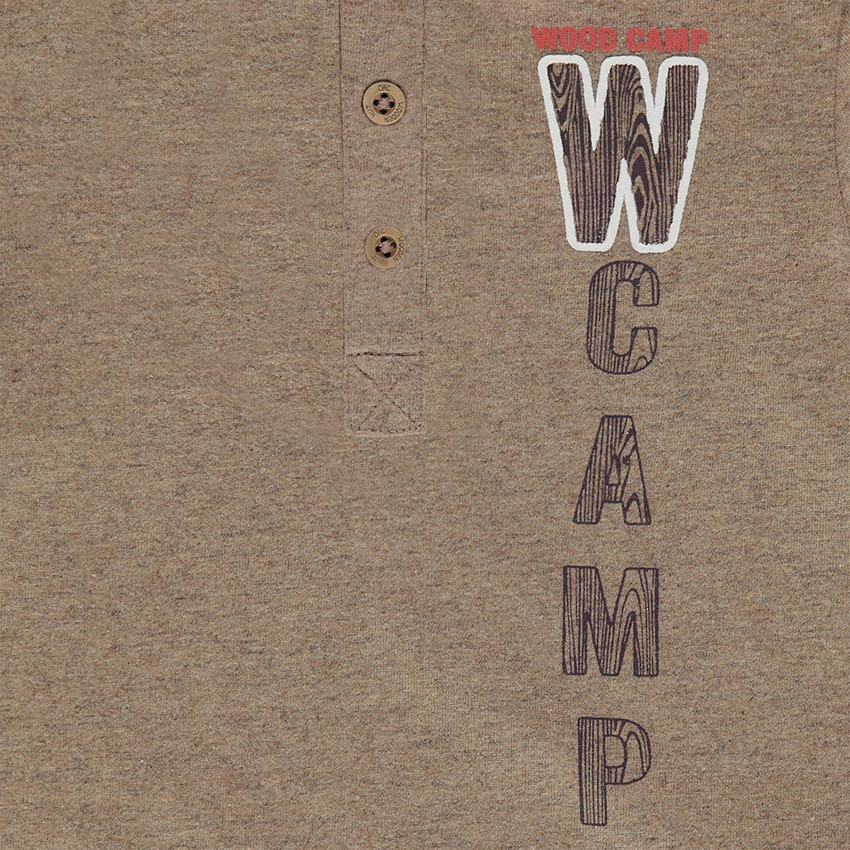 Polo manches longues chiné avec prints fantaisie  