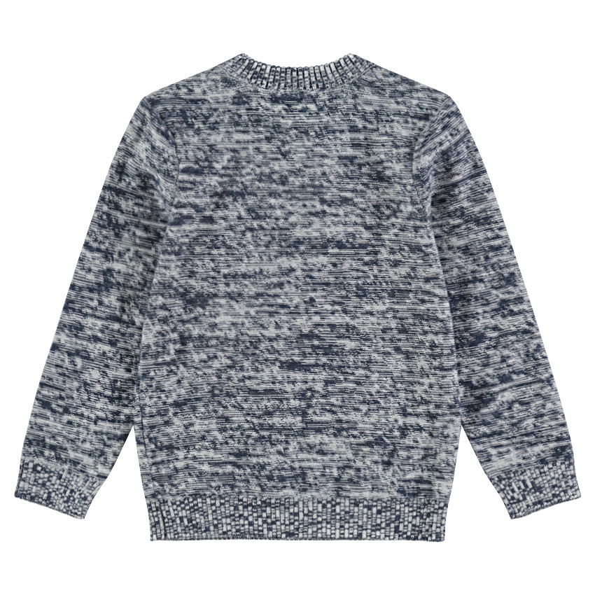 Pull chiné en tricot avec lettres en bouclette 
