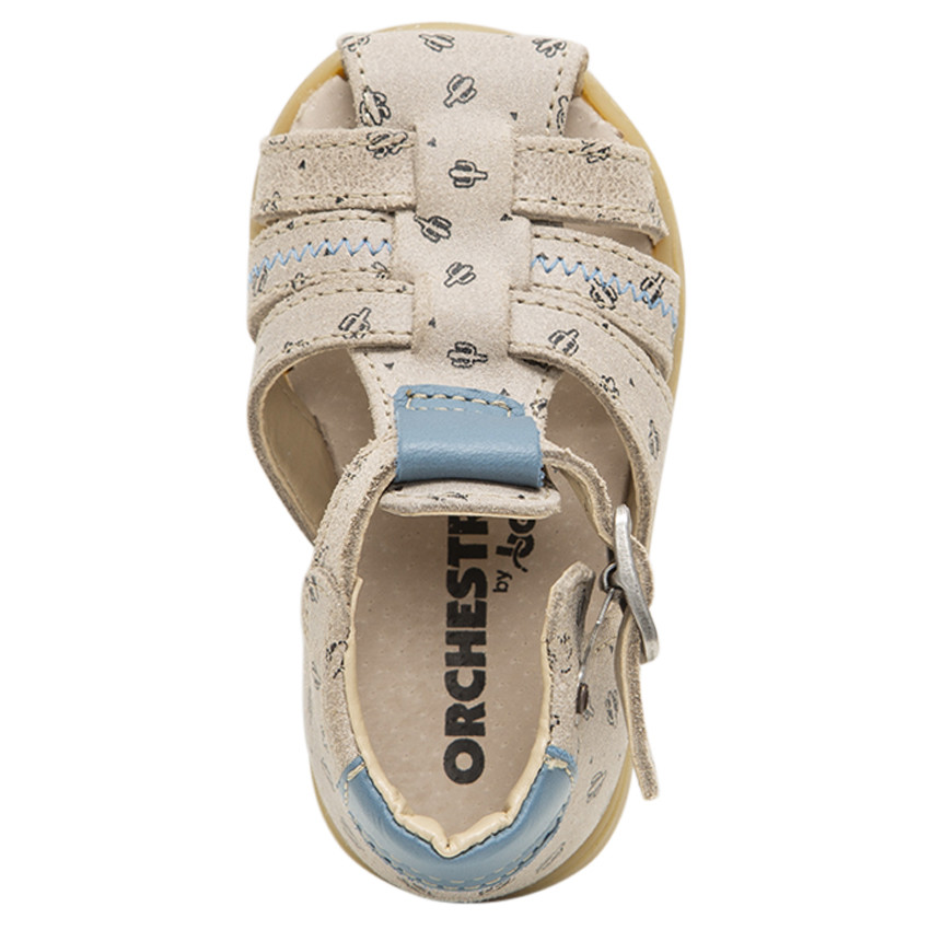 Nu-pieds en cuir avec cactus imprimés all-over 