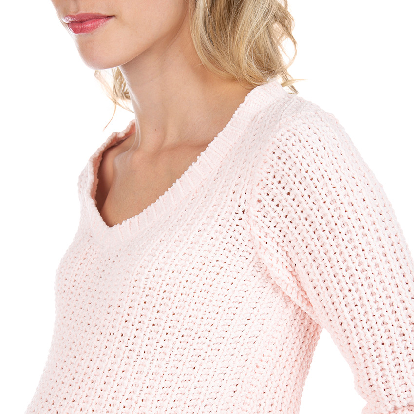 Pull de grossesse en tricot rose pâle 
