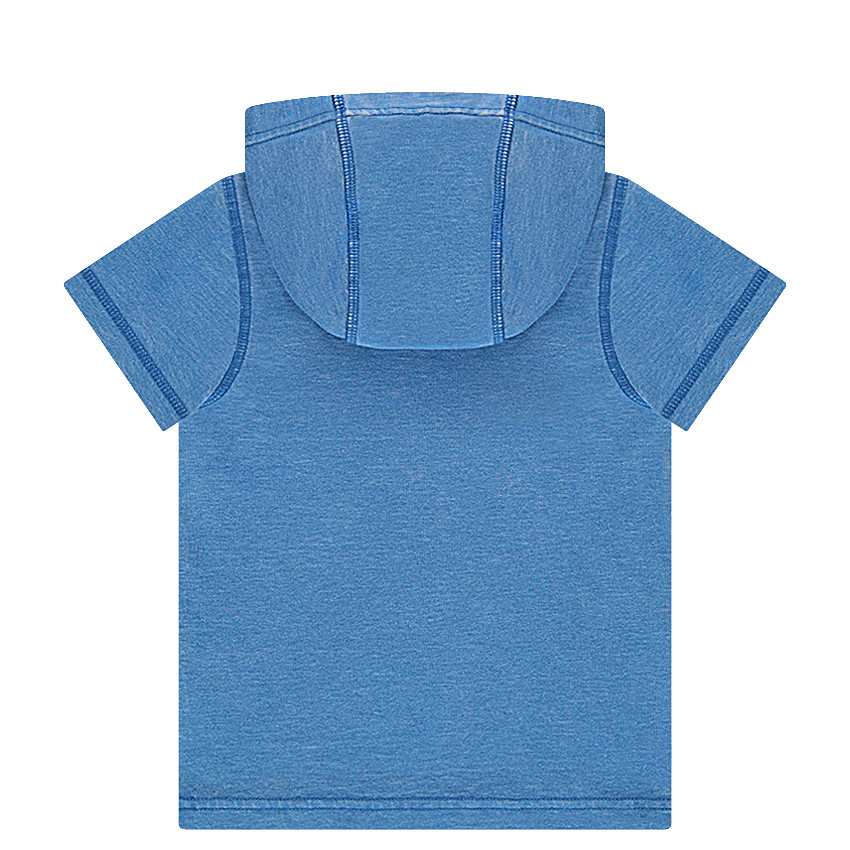 Tee-shirt manches courtes à capuche avec print "paddle" sur le devant 