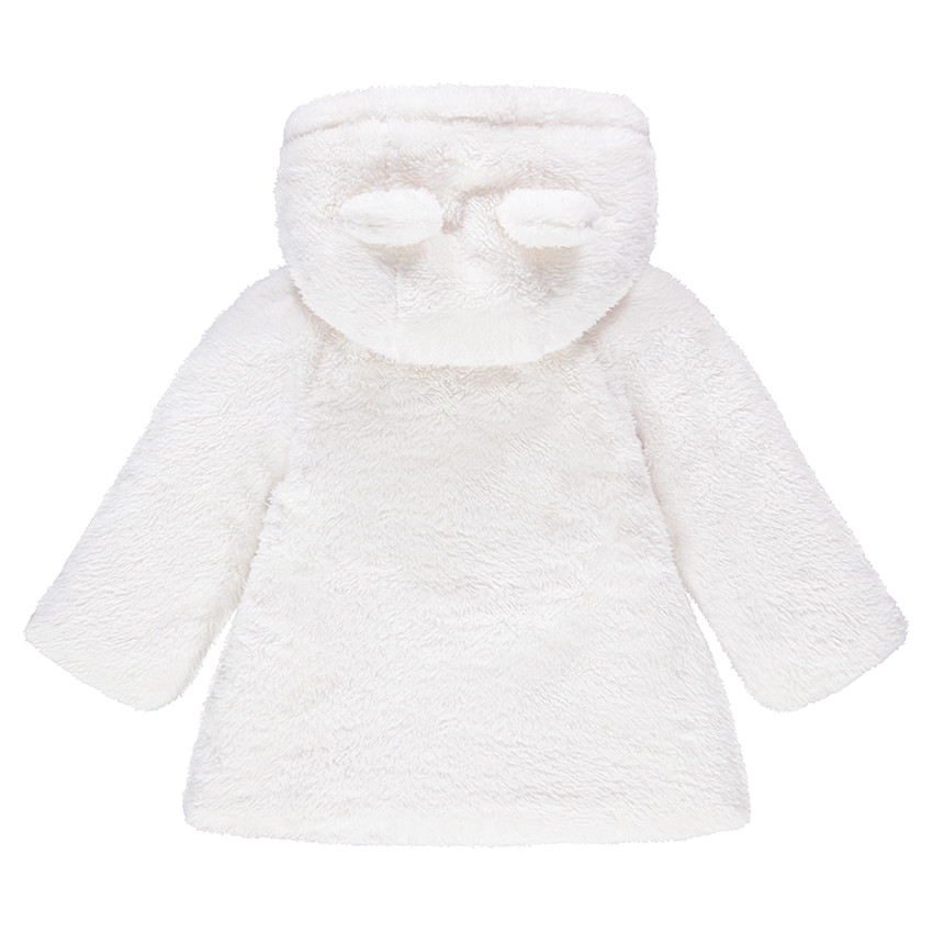 Parka à capuche en sherpa doublée jersey avec oreilles en relief 