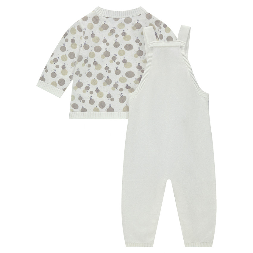 Ensemble salopette et gilet en tricot à motif jacquard 