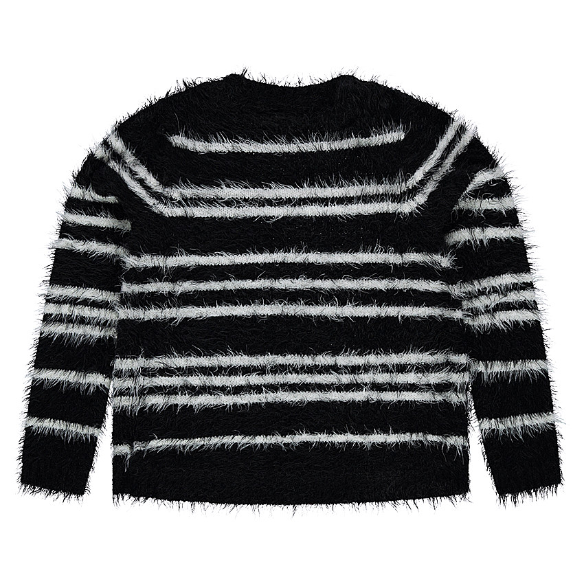 Junior - Gilet rayé en tricot effet fourrure 