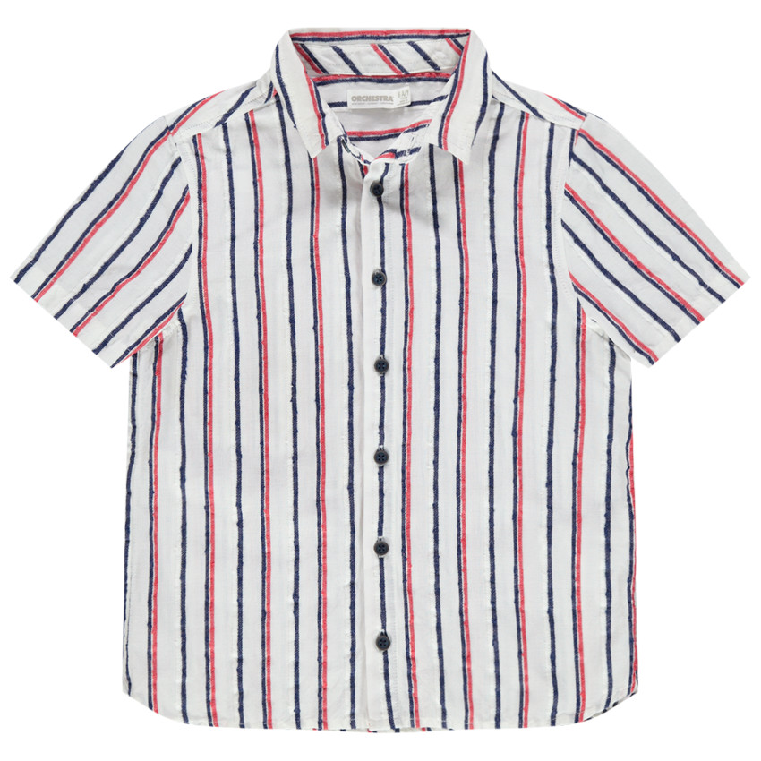 Chemise manches courtes à rayures verticales 