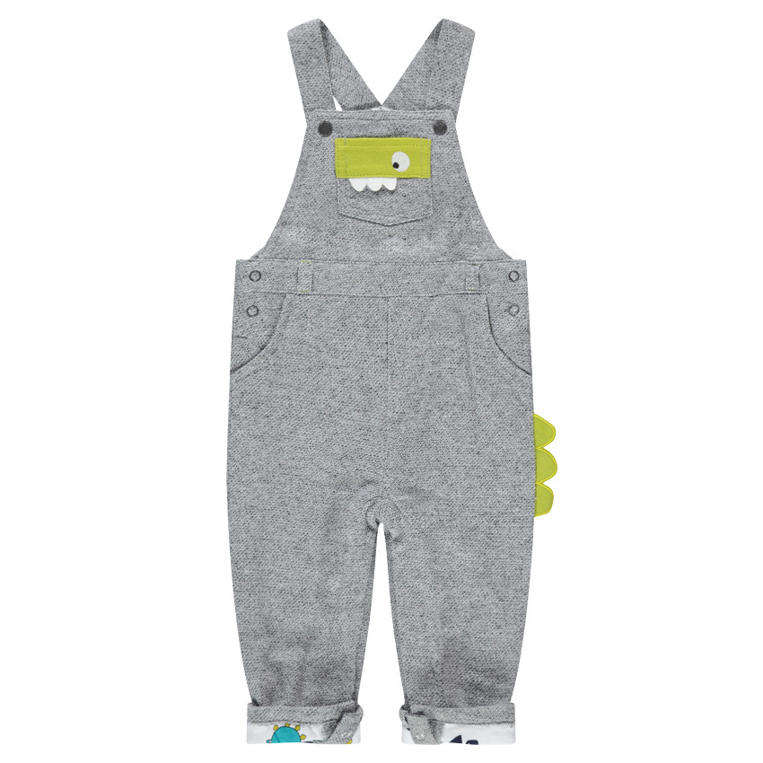 Salopette en coton chiné avec empiècements en relief 