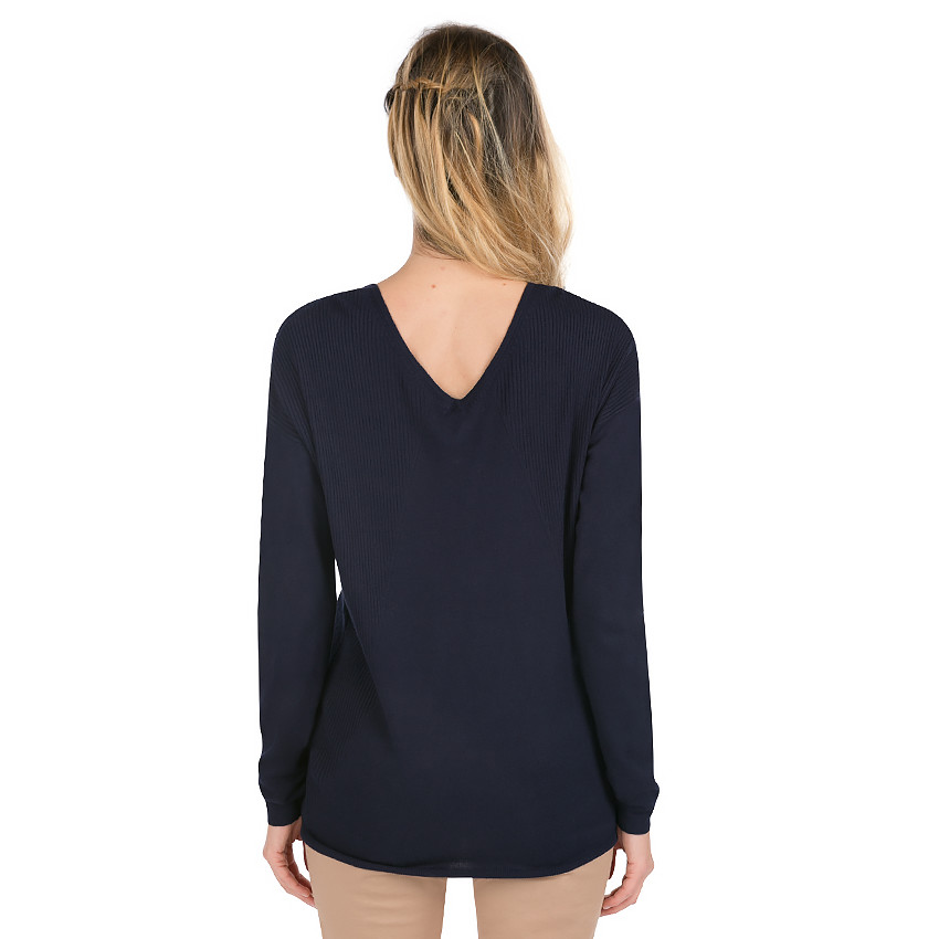 Pull de grossesse en tricot fin col V 