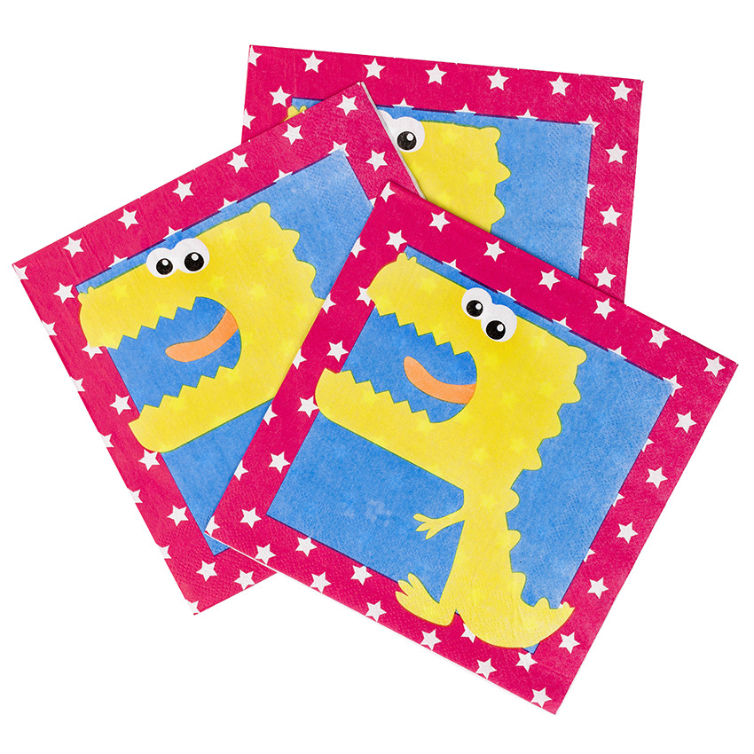 Lot de 20 serviettes anniversaire en papier motif Dragon 