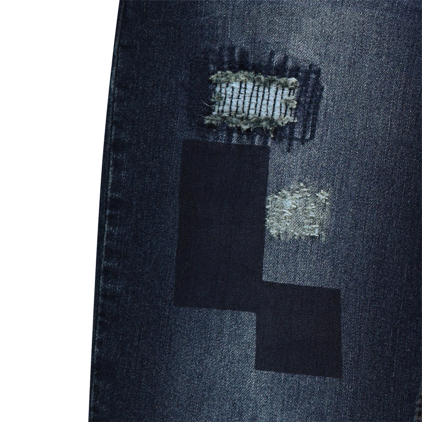 Junior - Jeans coupe slim effet used avec patchs 