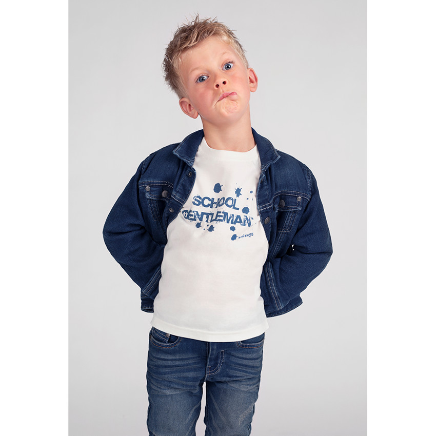 Tee-shirt manches longues en jersey avec message printé 