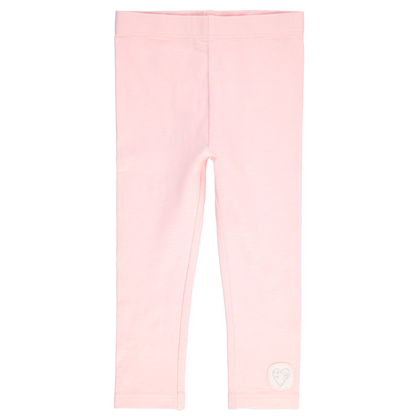 Ensemble robe manches longues rayé avec legging en jersey et badge coeur 