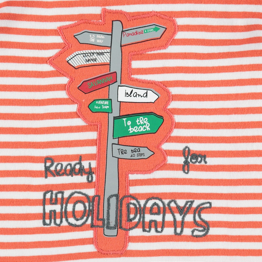 Combinaison courte en jersey avec patch brodé et printé 