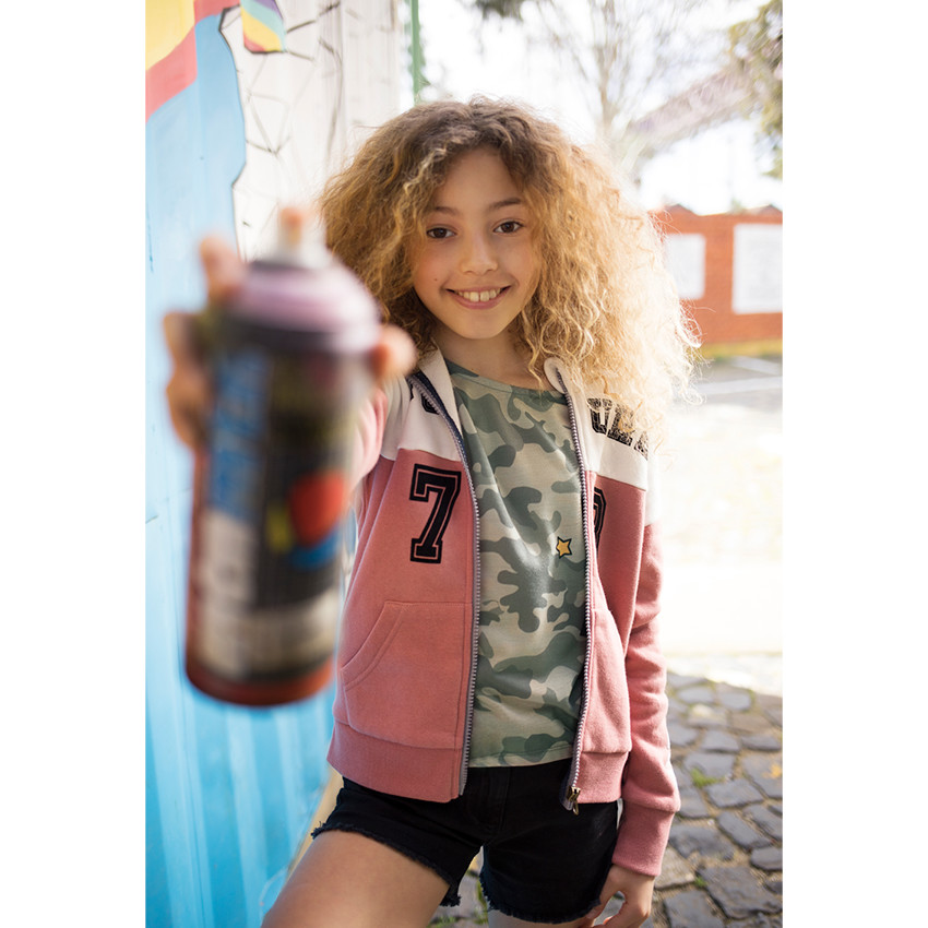 Junior - Gilet à capuche en molleton avec motif fantaisie 