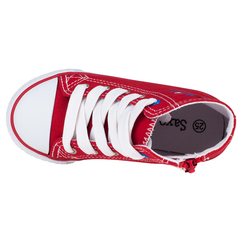 Baskets montantes en toile à lacets et zip 