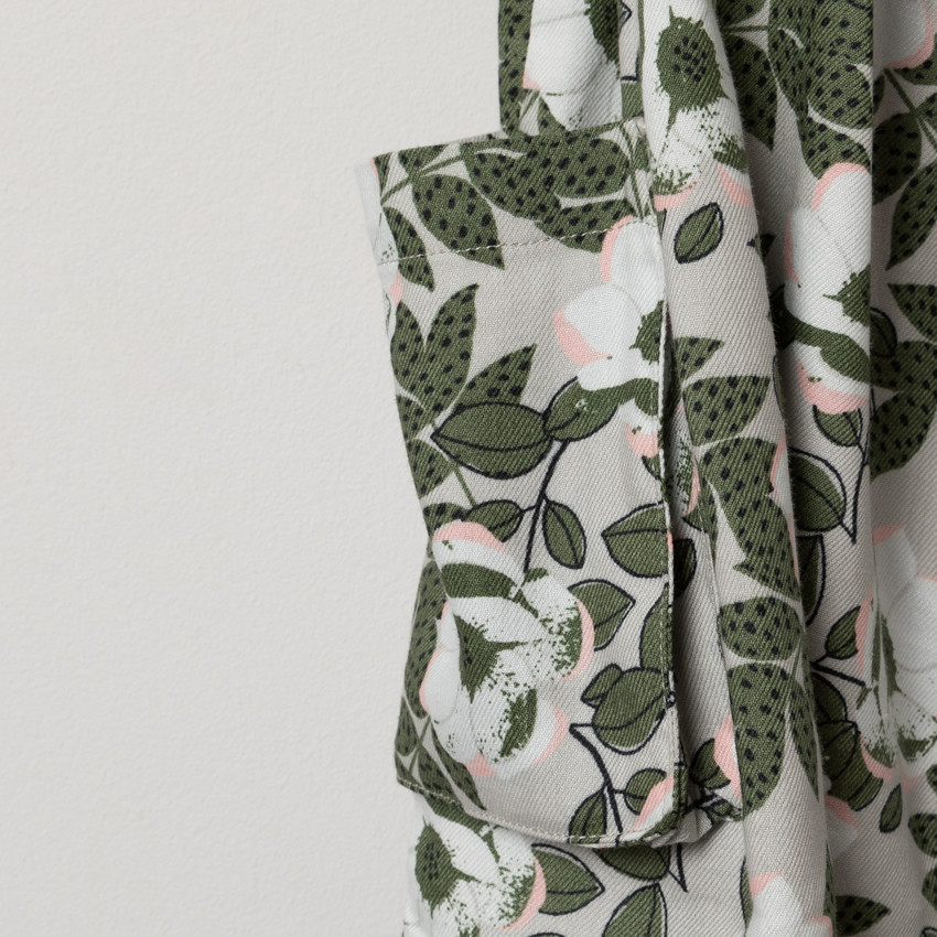 Robe manches courtes à imprimé floral et ceinture amovible 